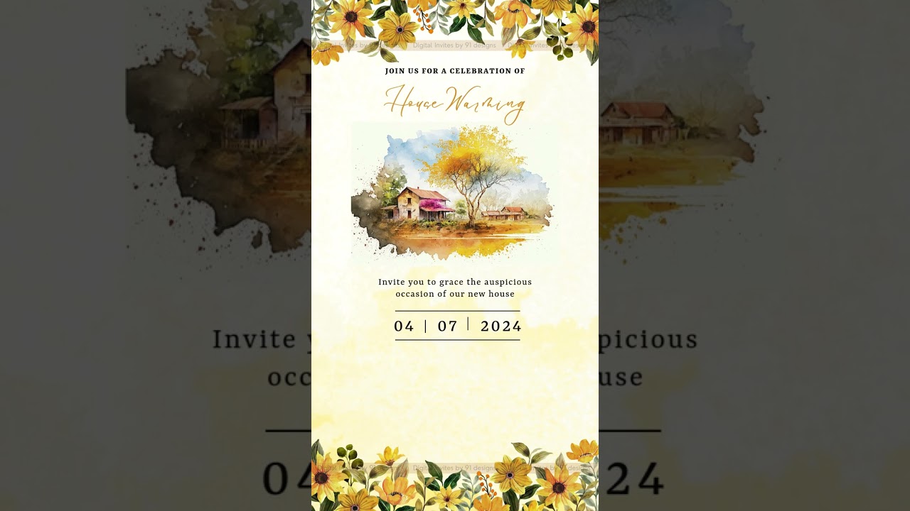 Golden Mandala Griha Pravesh Invitation