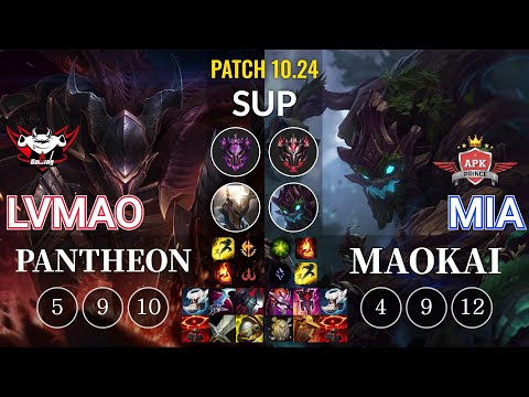 JDG LvMao Pantheon vs APK Mia Maokai Sup - KR Patch 10.24