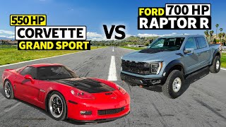 Is a 2023 Ford Raptor R faster than a C6 Corvette? // THIS vs THAT