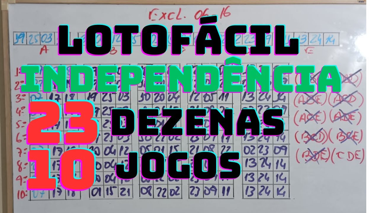 23 DEZENAS LOTOFÁCIL DA INDEPENDÊNCIA COM 10 JOGOS, usando análise combinatória
