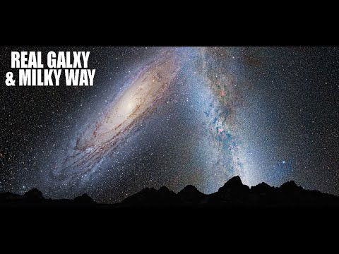 Real galaxy and milky way Video