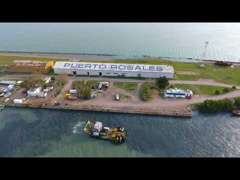 Drone Puerto Coronel Rosales cenital mar abierto 2