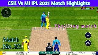 Chennai Super Kings Vs Mumbai Indians IPL 2021 Match Highlights | Real Cricket 20 Gameplay | RC20