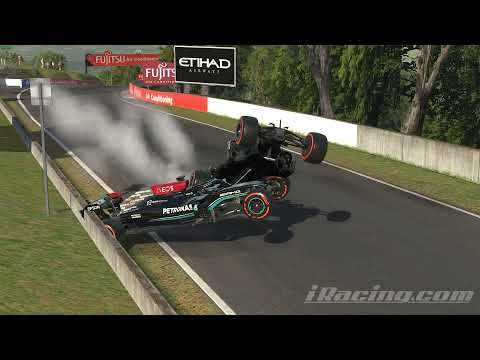 Huge Moon launch Crash Realistic Mercedes W12 F1 IRacing