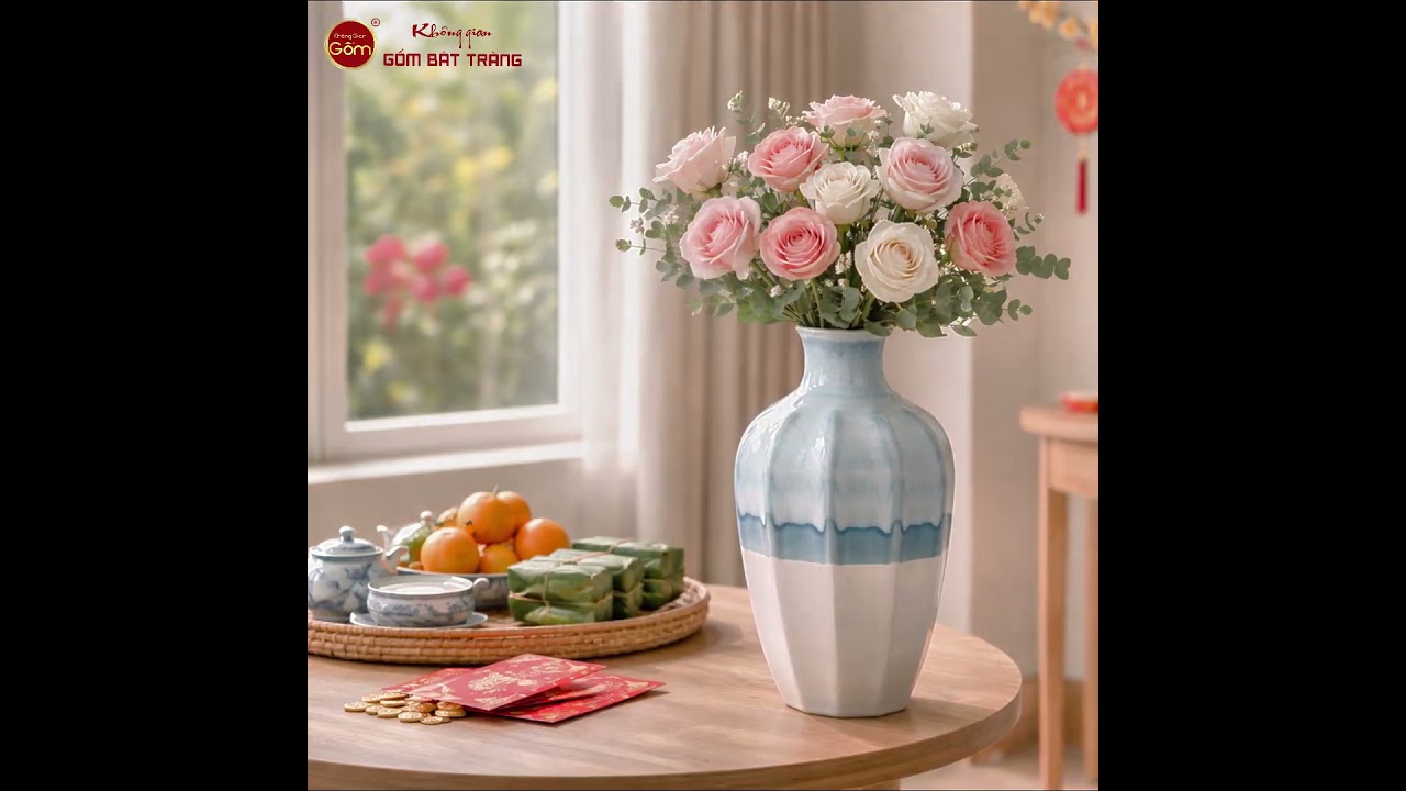 Lọ Hoa Dáng Chai Men Hỏa Biến