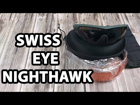 Балістичні окуляри Swiss Eye Nighthawk (3 змінних лінз + футляр), оправа оливкова