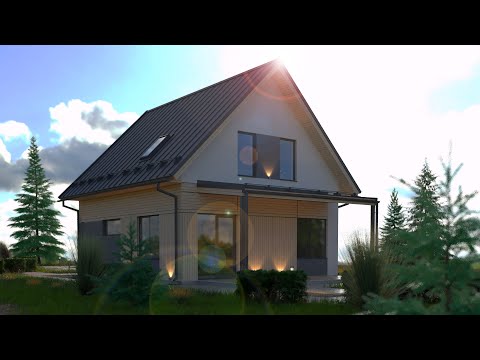 КЛАССИКА ЖАНРА - мансардный дом из газосиликата с крышей 45 градусов. Ссылка на проект в разработке