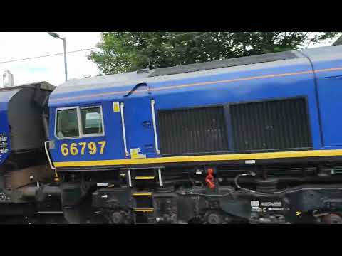 Doncaster Down Decoy  to Liverpool Biomass at Newton le Willows with 66797 + 66794 on the rear