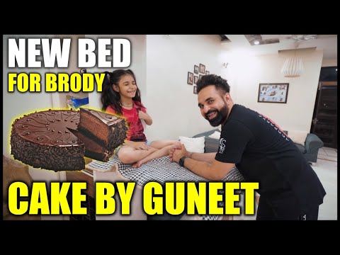 New Bed for Brody and Chocolate Cake Made by Guneet 😍 Family Video | Harpreet SDC