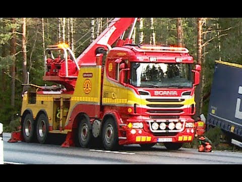 Scania Boniface Rotator Truck - Heavy Recovery of Semi Trailer - Sweden