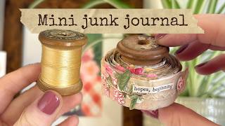 I turned a wooden spool into a TINY junk journal 🧵