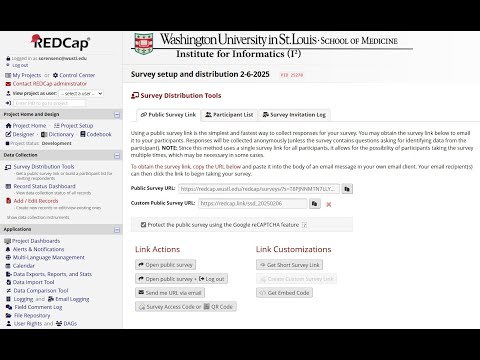 WashU REDCap - Survey Setup and Distribution