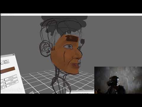 Painting a character's face in quill vr - time-lapse + render