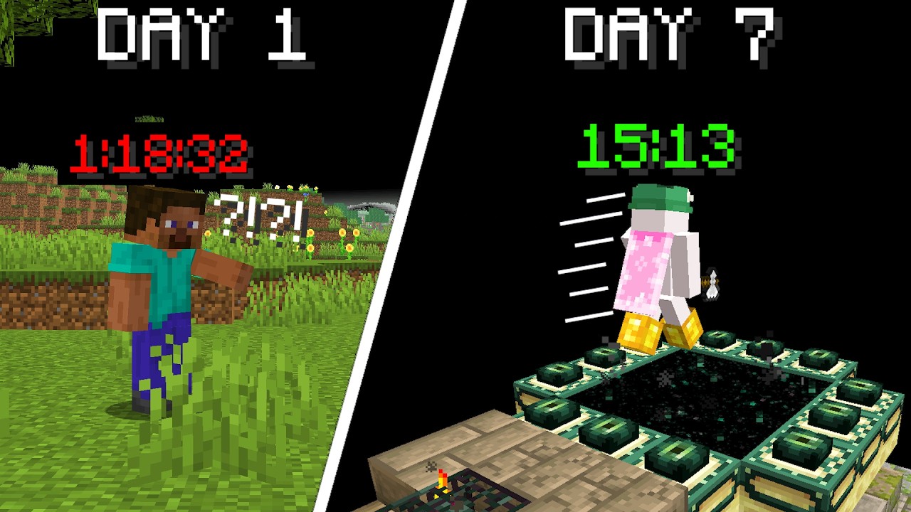 Learning how to SPEEDRUN Minecraft in 7 DAYS