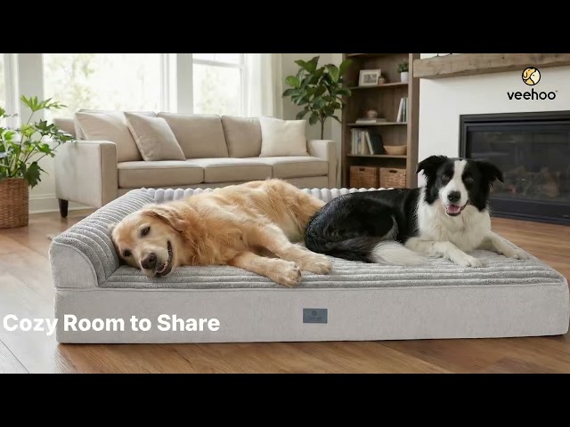 Veehoo L-Shaped Orthopedic Memory Foam Dog Bed