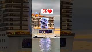 😱MSC WORLD AMERICA | Sailing In Evening #cruiseship