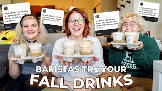 Baristas Try YOUR Fall Drinks from Starbucks! Trying My Subscribers Starbucks Orders
