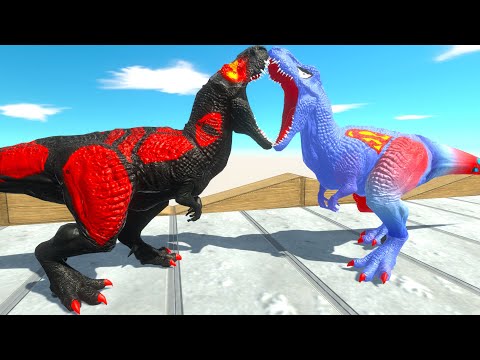 DEATH CLIMB GI JOE T-REX vs SUPERMAN T-REX - Animal Revolt Battle Simulator ARBS