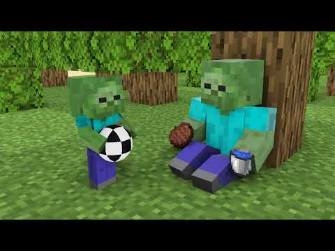 Monster School : Baby Zombie and Dad - Minecraft Animation