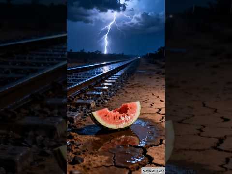 Tiger saved the watermelon tree from drying up by watering it 😭 #ai #save #tree #tiger