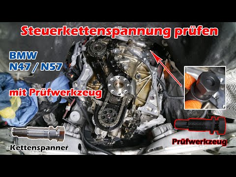 BMW Steuerkettenspannung prüfen mit Messwerkzeug I Verschleißanzeiger für Steuerkette N47 N57