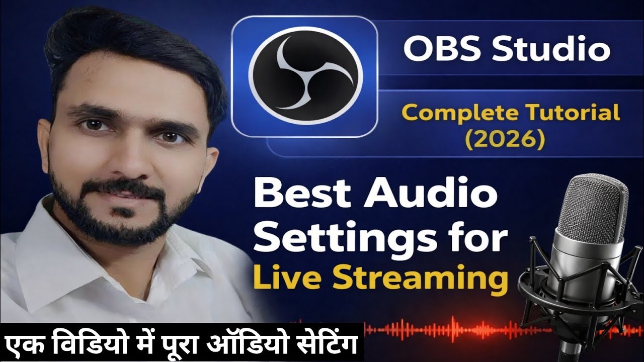 OBS Studio complete tutorial 2026 audio settings thumbnail