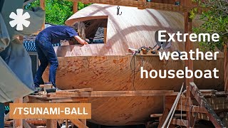 Extreme weather house boat floats in Silicon Valley backyard