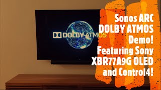 Sonos ARC Dolby Atmos Demo! Featuring Sony XBR77A9G OLED TV and Control4!