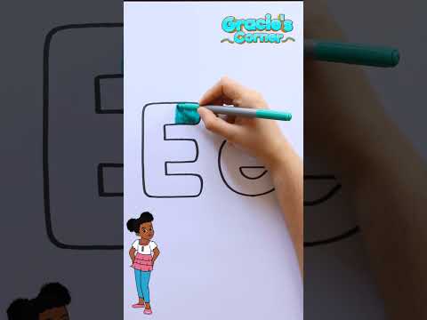 Learning to draw the letter E with Gracie's Corner #graciescorner