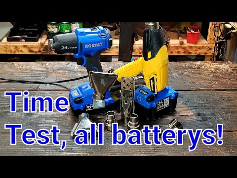 Kobalt 24V Heat gun, Battery run time test & comparison to Plug in Heat gun
