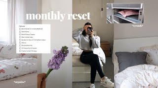 Monthly Reset Routine | decluttering, goal planning & cleaning | productive, aesthetic routine 👼🏽✨