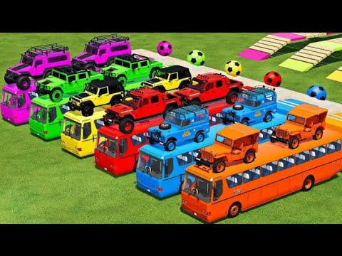 TRANSPORTING  MINI SOCCER BALLS WITH TOYOTA CARS & JCb
