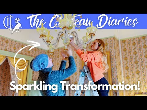 UNVEILING THE MURANO MASTERPIECE: Installing a Chandelier in the Chateau's Tower Bedroom! 🏰