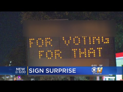 Hacked Road Sign Causes Stir For Dallas Drivers
