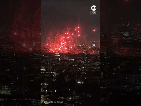 Damage reported as red flares set off over London #news #london #uk