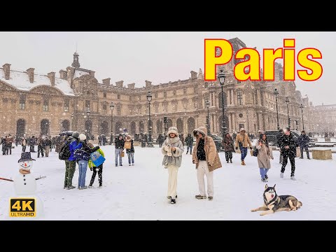 Paris, France 🇫🇷 - Paris Snow 2026 - Paris 4K HDR Walking Tour | 4K Paris | A Walk In Paris