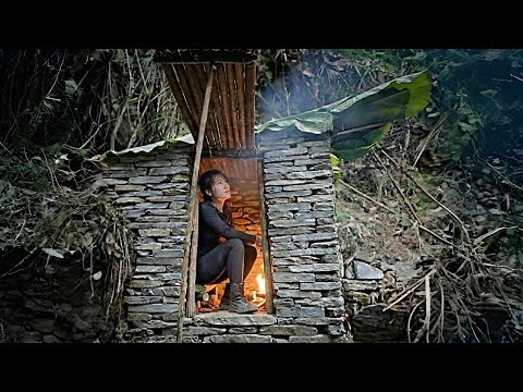 I Built a Stone and Bamboo Bushcraft Shelter