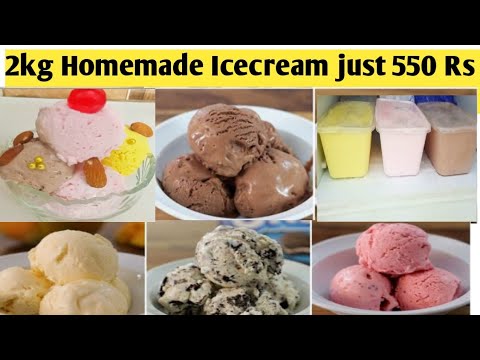 How to make 2kg Homemade Ice Cream in just 550 Rs😋Mango,Chocolate,Vanilla,Oreo/Easy and Quick Recipe