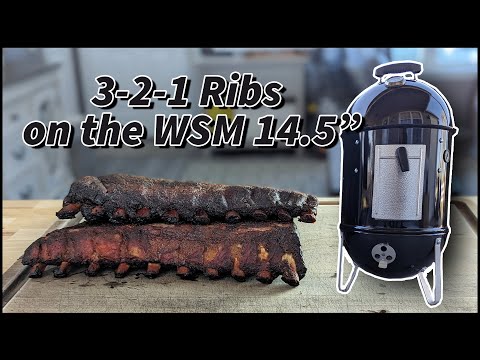 3-2-1 Ribs on the Weber Smokey Mountain 14.5"!