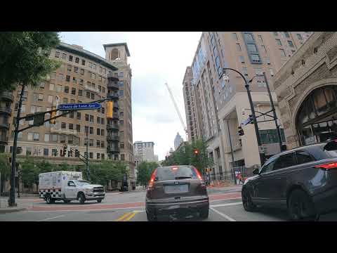 4k Peachtree St / Midtown Atlanta GA || Downtown Atlanta || Drive Tour USA