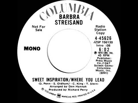 1972 Barbra Streisand - Sweet Inspiration/Where You Lead (mono radio promo 45)