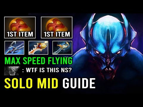 How to Solo Mid Night Stalker 2x Bracer First Item Max Speed Flying Carry Dota 2
