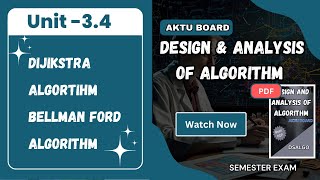 Unit 3.4:Dijikstra Algortihm and bellman ford Algorithm | DAA:DSALGO:AKTU