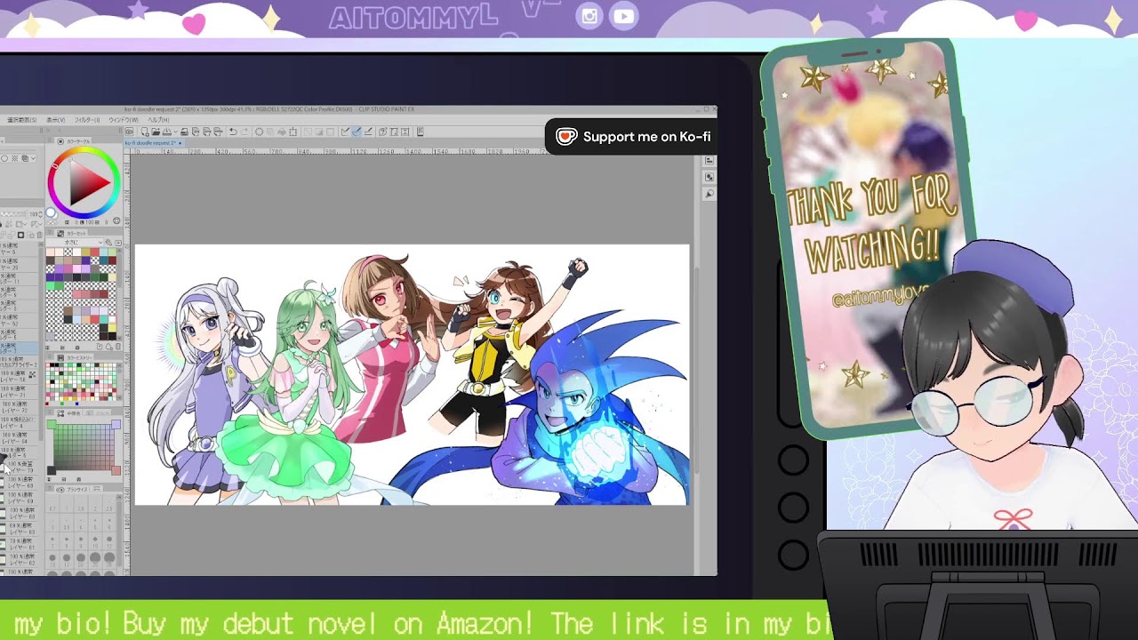 Say hi and draw with me☺️🎨✨️Drawing ko-fi supporters' doodle request!【Part. 93】【イラスト作業配信】