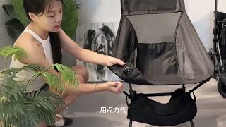 Ghế xếp tựa lưng dã ngoại cắm trại màu đen siêu nhẹ, Ghế câu cá, ghế lười tựa lưng NH18Y050 cao cấp