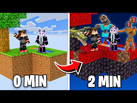 Skyblock, but The Scary Island Changes Blocks Every Minute