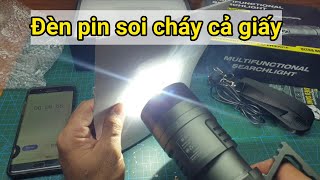 Flashlight burns paper in 2 seconds