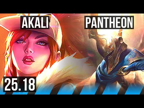 AKALI vs PANTHEON (MID) | 5k comeback, 700+ games | KR Master | 25.18
