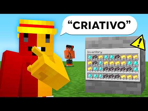 Secretamente zerando o minecraft no modo Criativo
