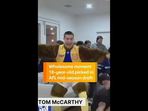 Wholesome moment 18-year-old picked in AFL mid-season draft